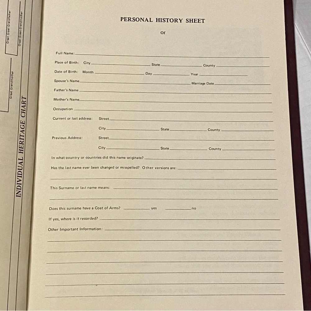 THE FAMILY HERITAGE BOOK - BEATRICE BAYLEY Copyright 1979 Registered 1980